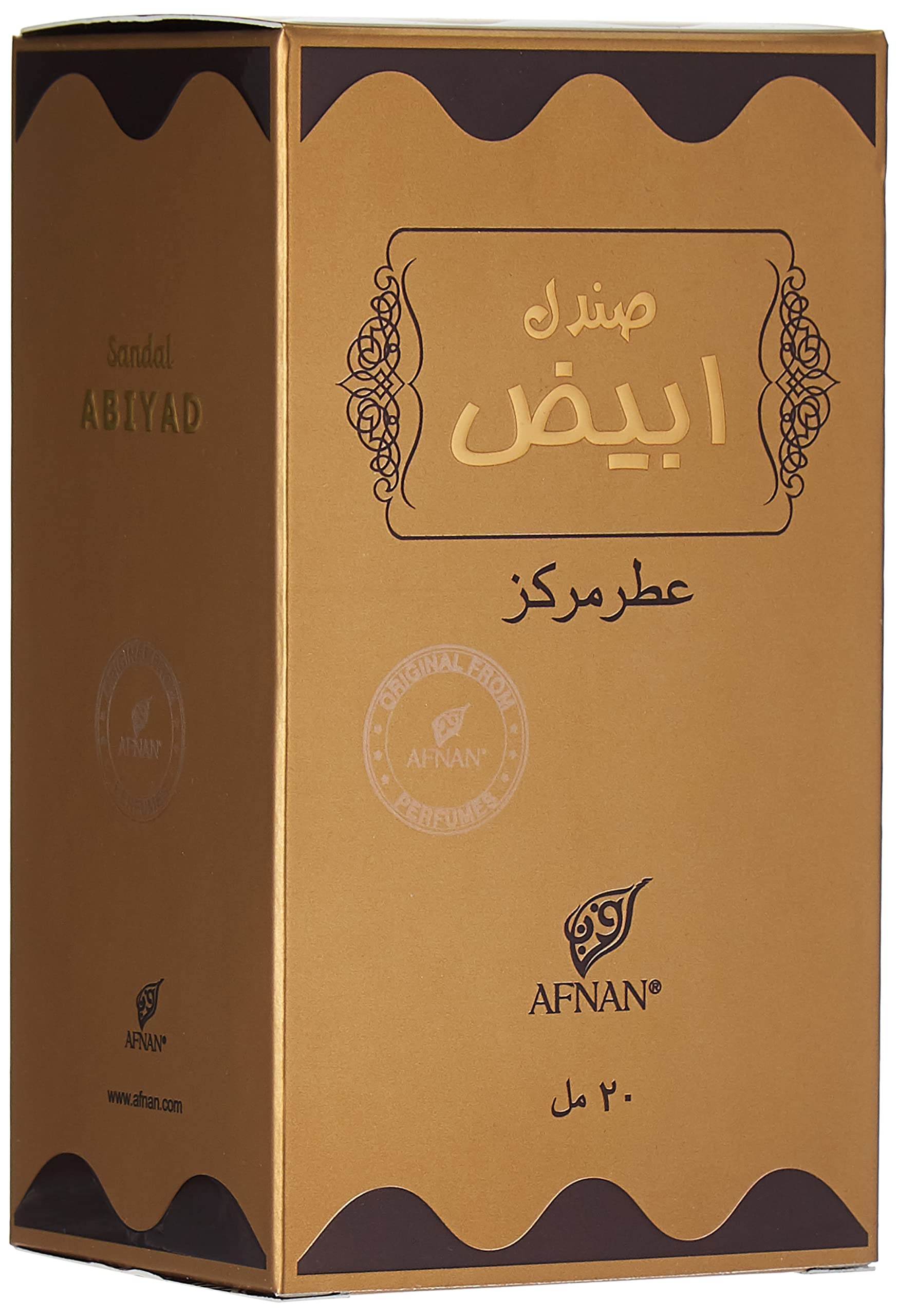 AFNAN Sandal Abiyadh Concentrated Perfume Oil For Unisex, 20 ml