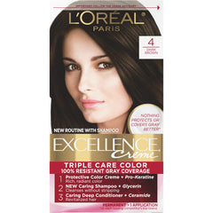 L’Oréal Paris L'Oreal Excellence Creme Permanent Hair Color, 4 Dark Brown
