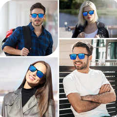OJIRRU Polarized Sunglasses for Men Women Sports Sun Glasses Classic Rectangular Shades UV400 Protection for Men Women Sports Outdoor Driving Fishing Sunglasses