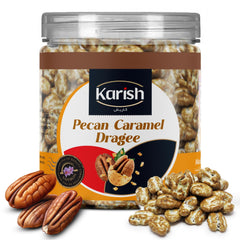 Karish Pecan Dragee Caramel180g-Crunchy Sweet Nut Snack - Handcrafted Gourmet Treat & Festive Gift Box