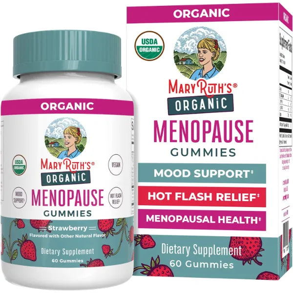 MARYRUTH'S Organic Menopause Support Gummies, Black Cohosh, 30 Servings | Mood Support, Hot Flash Relief, Maca Root, Black Cohosh, USDA Organic