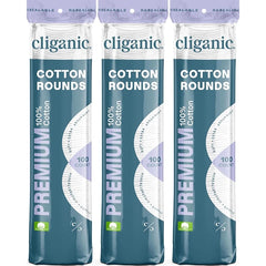 Cliganic Premium Cotton Rounds for Face (300 Count) - Makeup Remover Pads, Hypoallergenic, Lint-Free | 100% Pure Cotton