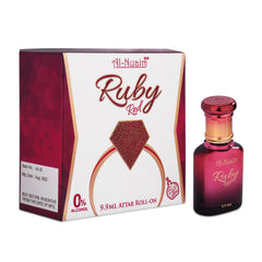Al-Nuaim Alcohol Free Attar Roll On - 9.9ml | Exquisite & Long Lasting Fragrance (Pack of 2-9.9ml Each, Ruby Red)