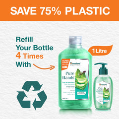 Himalaya Pure Hands Tulsi & Aloe Vera Hand Wash 1000ml | Moisturizing & Natural Germ Protection | Gentle on Skin | Refreshing Scent