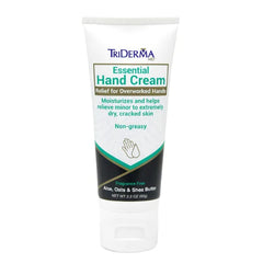 TriDerma Essential Hand Cream Relief for Overworked Hands, Moisturizes Extremely Dry Skin, Non-greasy, Fragrance Free - Travel Essentials - 2.2 oz