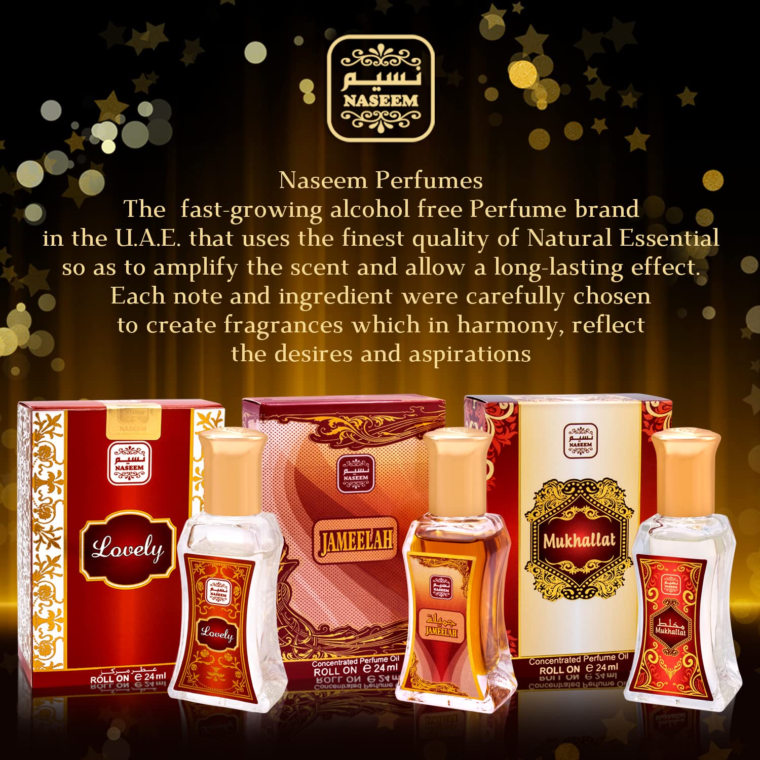 JAMEELAH Perfume Oil Rollerball Non Alcoholic Fragrance Oil Fruity Floral Amber Musk Perfumes for Women by Naseem Perfume 24 mL / 0.81 fl. oz. (Pack of 1) - Long Lasting Women's Fragrances.