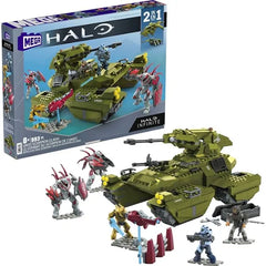 MEGA Halo Toy Building Sets, UNSC Scorpion Clash Tank with 993 Pieces, 5 Micro Action Figures and Display Stands, for Collectors