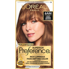 L’Oreal Paris Superior Preference Fade-Defying Color 6AM Light Amber Brown - Warmer for Unisex