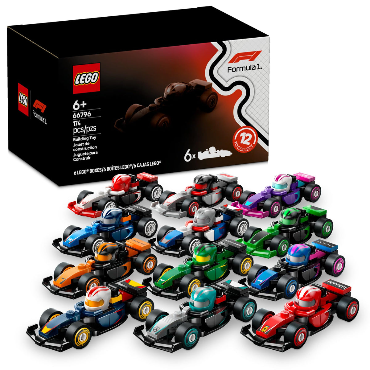 LEGO F1 Collectible Race Cars, Building Set for Boys & Girls, Ages 6+ Birthday Party Favor or Gift Mystery Box W/Surprise F1 Car Toys Travel Toys for Kids