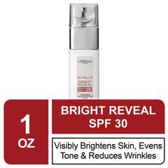 Face Moisturizer with SPF 30 by L?Oreal Paris, Revitalift Bright Reveal Anti-Aging Day Cream with Glycolic Acid, Vitamin C & Pro-Retinol to Reduce Wrinkles & Brighten Skin, 1 fl. oz.