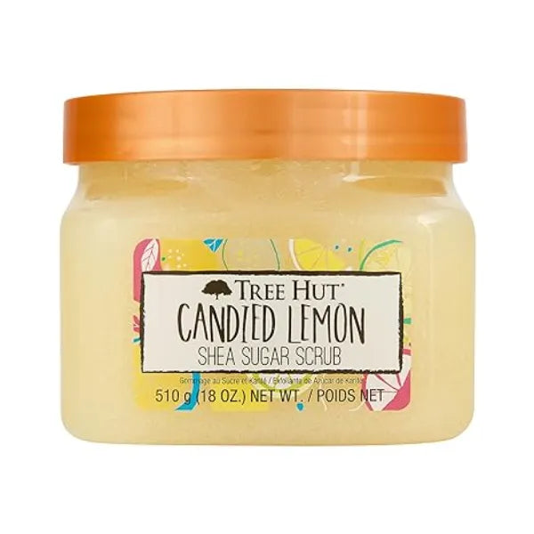 Tree Hut Shea Sugar Scrub Candied Lemon, 18oz, Ultra Hydrating and Exfoliating Scrub for Nourishing Essential Body Care