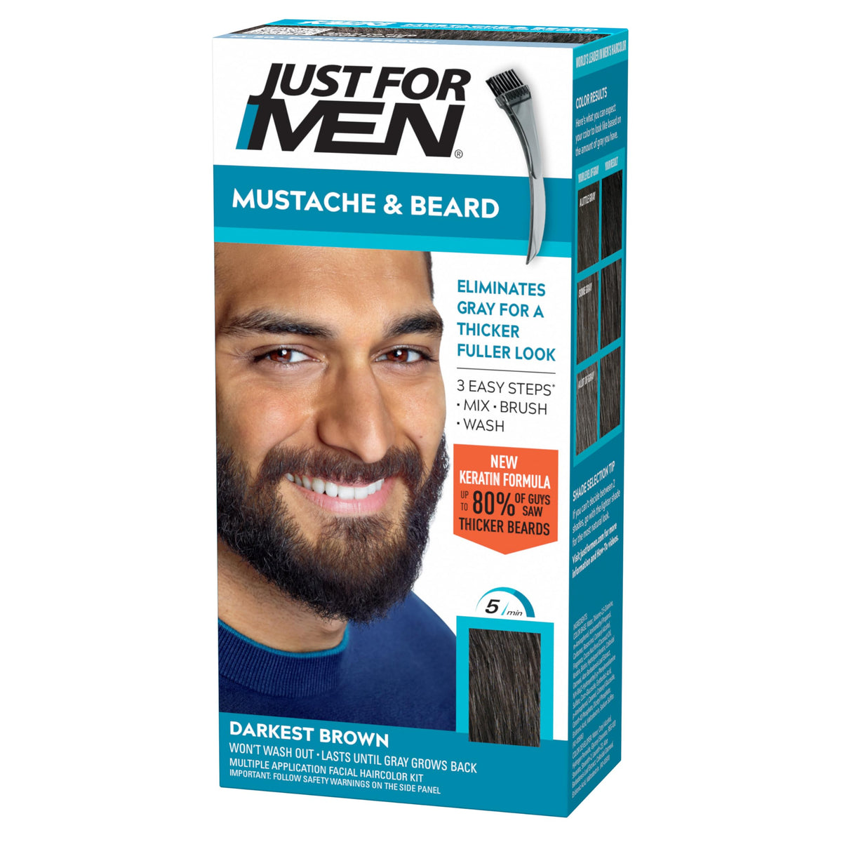 Just for Men Moustache and Beard Color M-50, Darkest Brown - 14g