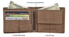 URBAN FOREST Zeus Vintage Tobacco Leather Wallet for Men