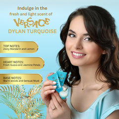 Versace Dylan Turquoise Womens Mini Perfume Trio Gift Set (5ml EDT Splash, 23ml Body Gel & 23ml Shower Gel)