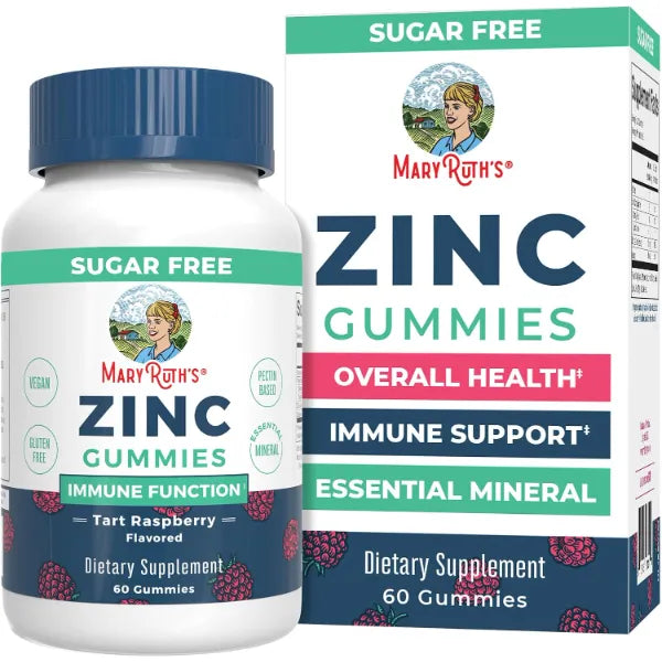 MARYRUTH'S Zinc Gummies, Zinc Supplements, Vegan, Pectin Based, 30 Servings | Essential Mineral, Pectin Based, Overall Health & Wellness, Vegan, Non GMO