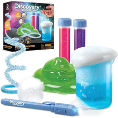 Discovery Reaction Lab Chemistry Set 41 STEM Experiments for Kids Includes Black Light Pen, Crystal Growing, Slime, Goo Educational Learning Toy Science Activity Kit Boys & Girls Gift Age 8+