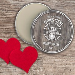 Viking Revolution Beard Balm - All Natural Grooming Treatment with Argan Oil & Mango Butter - Strengthens & Softens Beards & Mustaches - Citrus Scent Leave in Conditioner Wax for Men - 1 Pack