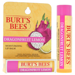 Burt's Bees Dragonfruit Lemon Moisturizing Lip Balm for Unisex 0.15 oz Lip Balm, Yellow