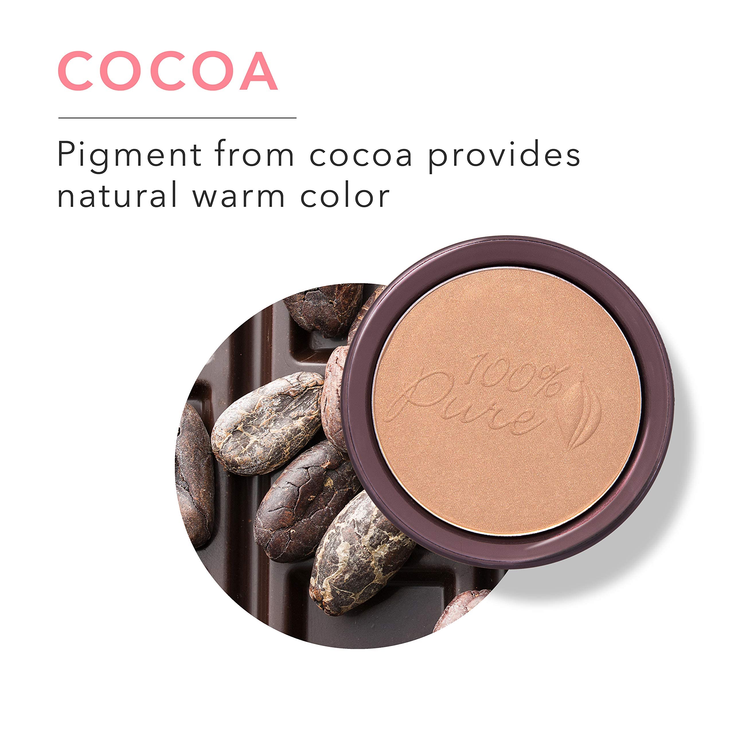 (Cocoa Gem) - 100% PURE Cocoa Pigmented Bronzer, Cocoa Gem, Bronzer Powder for Face, Contour Makeup, Soft Shimmer, Sun Kissed Glow (Light Peachy Brown w/Golden Undertones) - 10ml