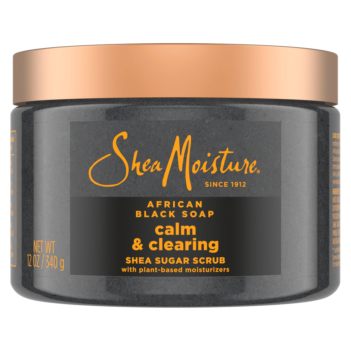Shea Moisture African Black Soap Sugar Body Soap for Healthy, Radiant Skin, African Black Soap with Shea Moisture Nutrients for 24 Hours, 12 oz