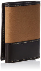 Timberland Men's Canvas & Leather Trifold Wallet - Khaki