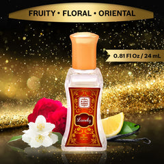 LOVELY Perfume Oil Rollerball Non Alcoholic Fragrance Oil Fruity Sandalwood Musk Perfumes for Women by Naseem Perfume 24 mL / 0.81 fl. oz. (Pack of 1) - Long Lasting Women's Fragrances.