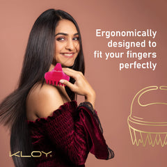 KLOY Hair Scalp Massager Shampoo Brush with Soft Silicone Bristles- Red