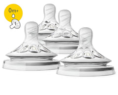 Philips Avent Natural Baby Bottle Newborn Flow , 0M+, 4pack, Flow 1, SCF651/43