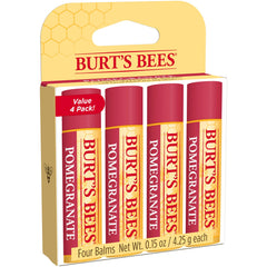 Burt's Bees Lip Balm, Moisturizing Lip Care, All Natural, Original Beeswax with Vitamin E & Peppermint Oil (4 Pack)
