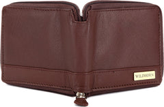WildHorn Men Brown Genuine Full Zipper Men's Leather Wallet (Brown)