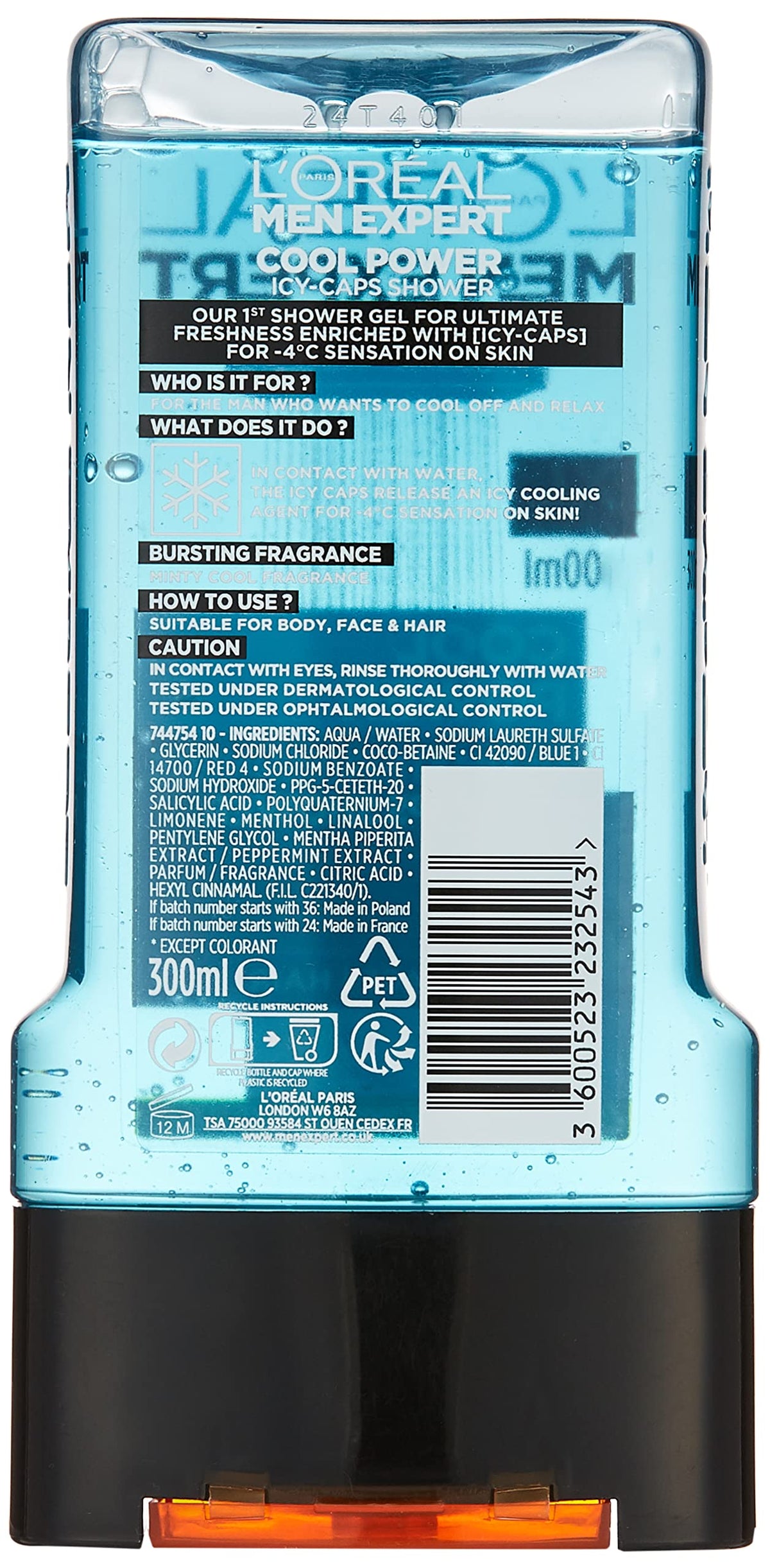 L’Oréal Paris Loreal Men Shower Gel Cool Power, 300 ml
