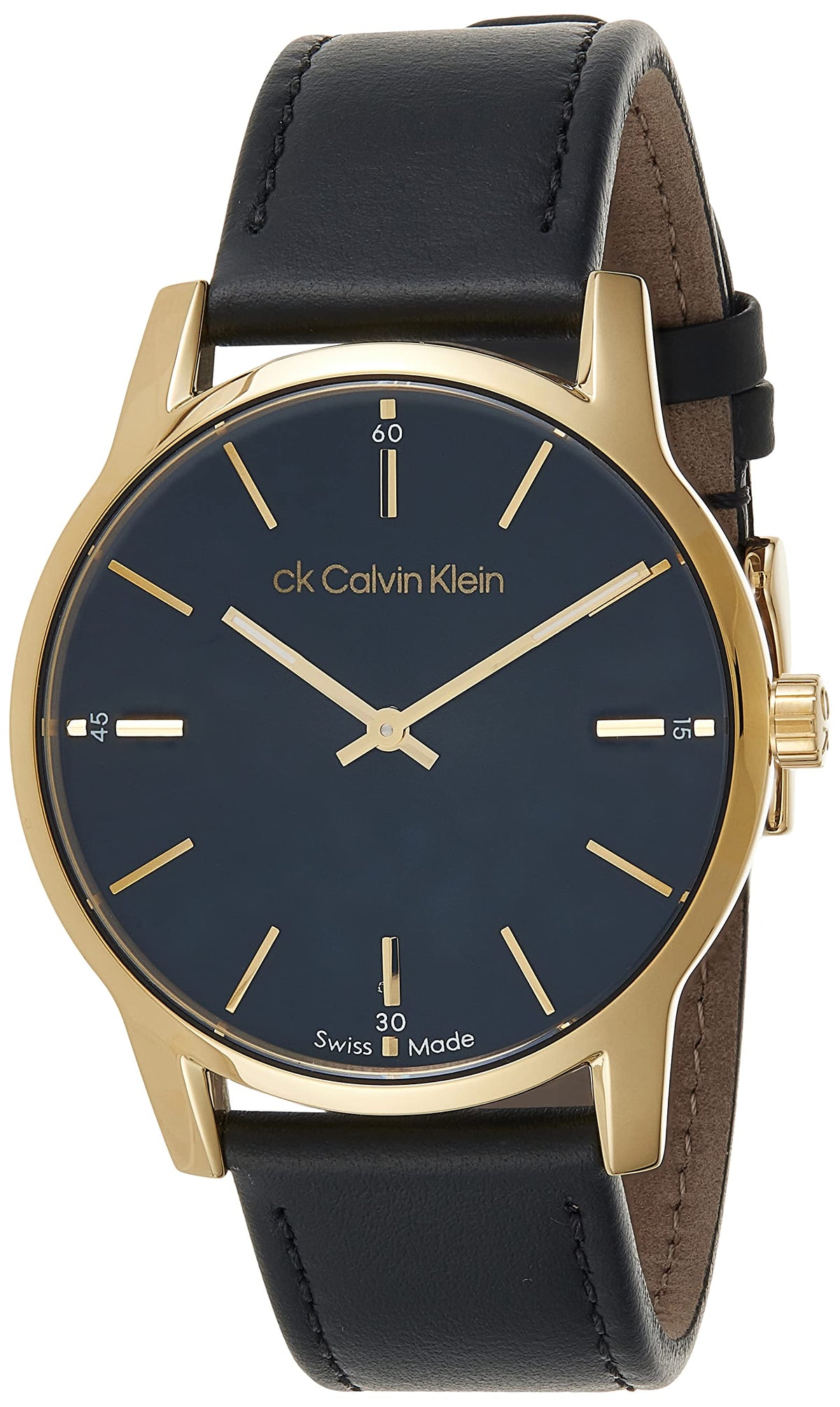 UNISEX'S QUATRZ IONIC GOLD PLATED STEEL SWISS WATCH - Black