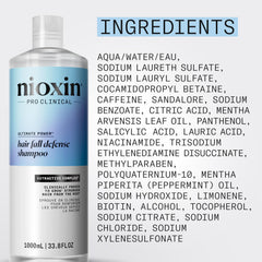 Nioxin Hair Fall Defense Shampoo | Activates Hair Follicles for Visibly Less Hair Loss| With Lauric Acid, Caffeine, Niacinamide and Sandalore|33.8 Fl Oz