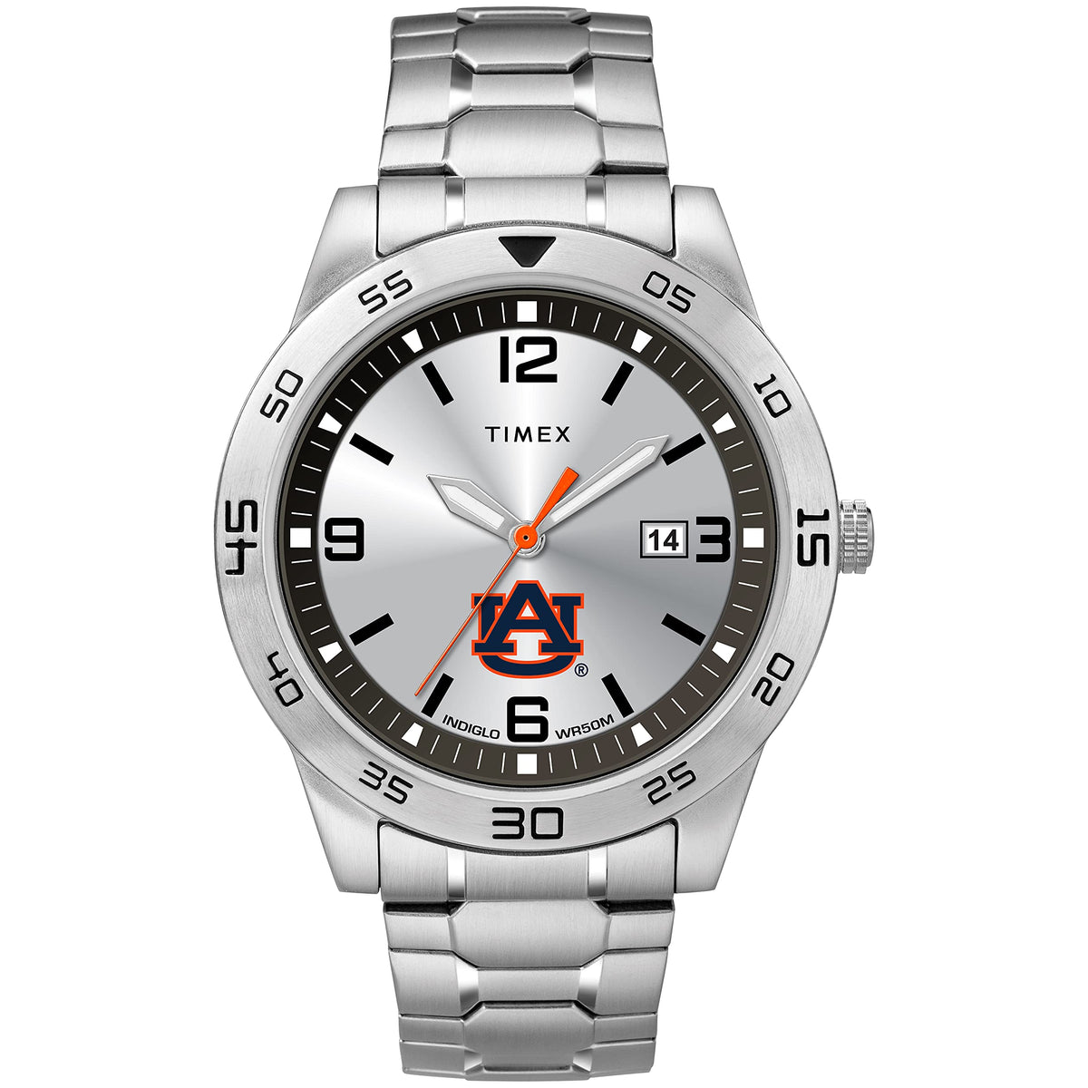Timex Tribute Men's Citation 42mm Quartz Watch with Stainless Steel Strap - Auburn Tigers