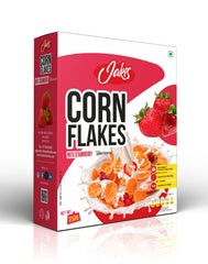 Jakis Premium Corn Flakes with Strawberry Flavour | Original | 250g | Nourishing Breakfast | Cholesterol Free | High in Vitamins B1, B2, B3, D & Iron | Quick & Easy Breakfast