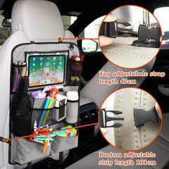 TERRIFI Car Seat Organiser, 2 Pcs Car Back Seat Organiser for kids, Car Seat Protector With 9 Storage, Car Accessories for Family Road Trip (Grey)