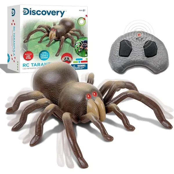 Discovery RC Tarantula Spider Remote Control Toy Spider with Realistic Movement, Red LED Eyes & Wriggling Legs Prank Gift for Boys Girls & Bug Lovers Fun Electronic Animal Toy for Kids Ages 8+