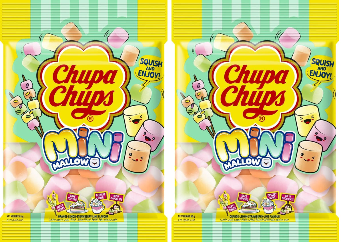 Chupa Chups Mini Marshmallow Mixed Fruit Flavor - 65g (Pack of 2)
