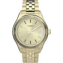 Timex 34 mm Waterbury 3-Hand Date, Gold, One Size, 34 mm Waterbury 3-Hand Date