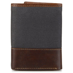 Timberland Men's Canvas & Leather Trifold Wallet - Blue