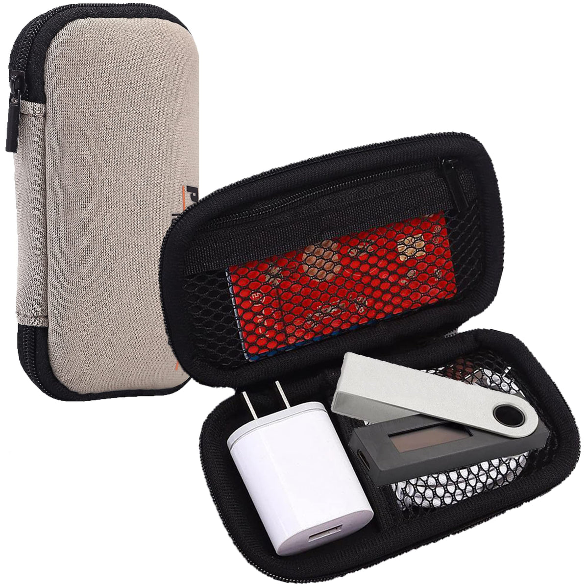 PYLCO SMART Case Wallet, Travel Tech Cord Organizer Small Soft Pouch Bag, Mini Portable USB Charging Cables Accessories Storage Pouch Bag