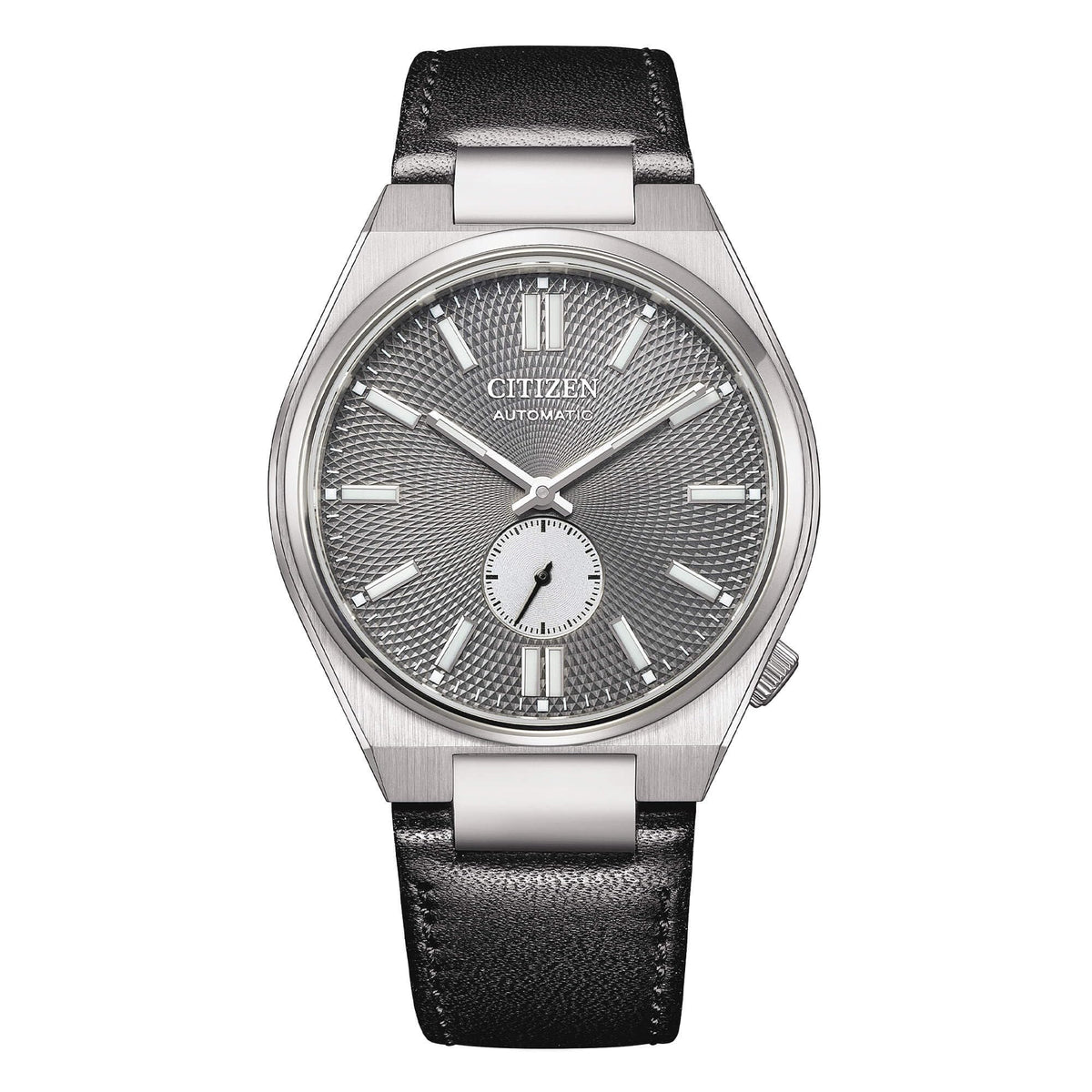 Citizen Tsuyosa men's automatic watch grey leather strap NK5010-01H steel case small seconds