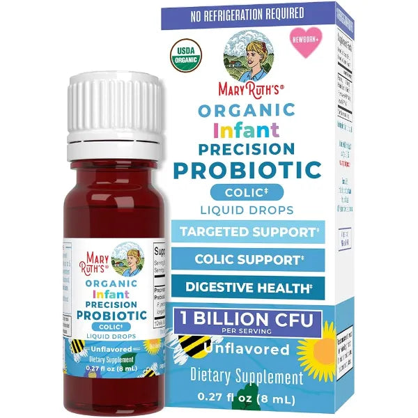 MARYRUTH'S Organic Infant Colic Support Probiotic Liquid Drops, 30 Servings | Digestive Health, Colic Calm, Occasional Colic Baby Relief, USDA Organic, Vegan, Baby Essentials, 30 Servings
