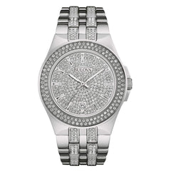 Bulova Men's 96B235 Swarovski Crystal Stainless Steel Watch - Silver
