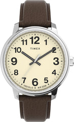 Timex Easy Reader Men's 43mm Leather Strap Watch-Brown
