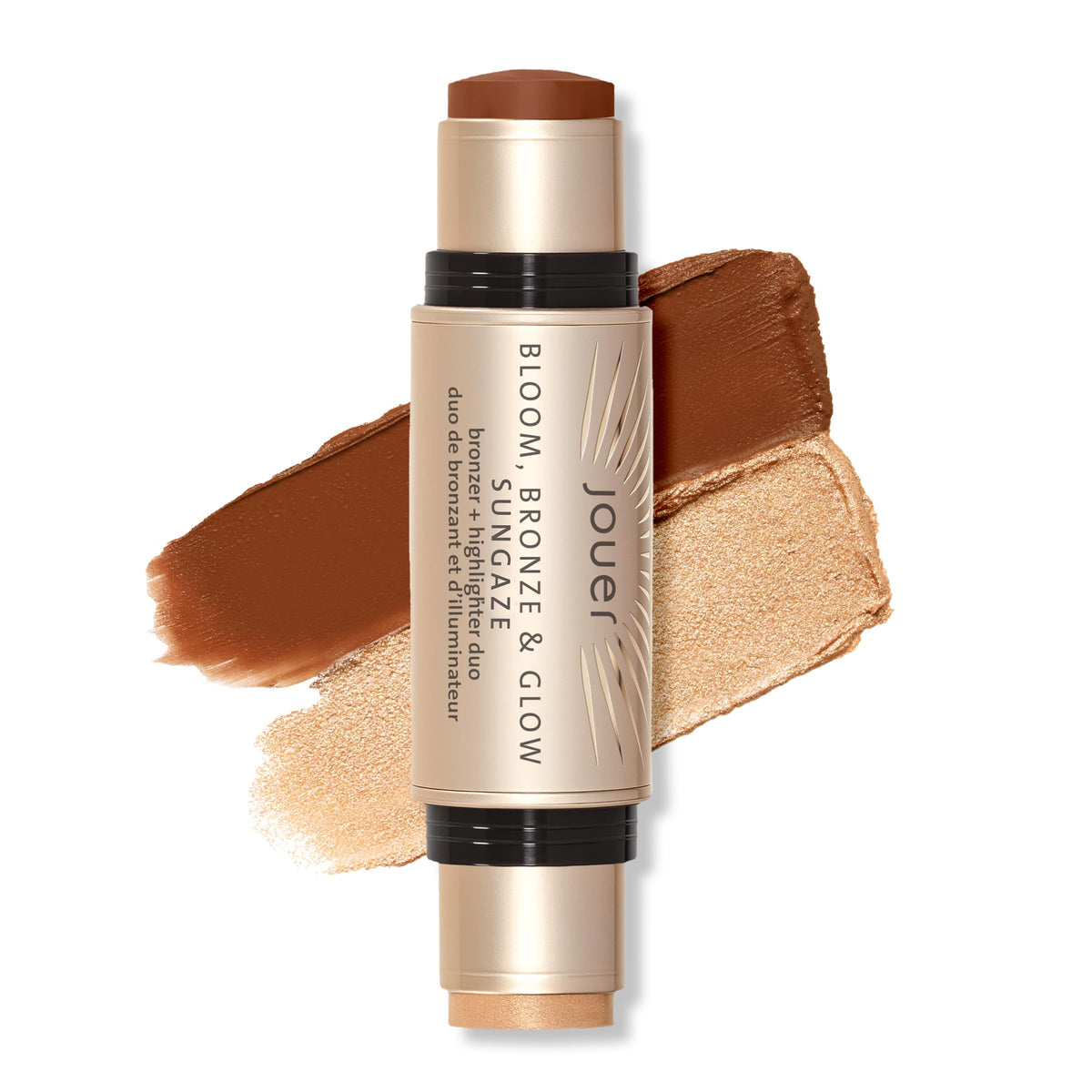 Jouer Bloom, Bronze & Glow Bronzer + Highlighter Duo - Hydrating Cream Formula - Natural Glow - Beauty Cosmetics - Paraben, Gluten & Cruelty Free - Vegan Friendly