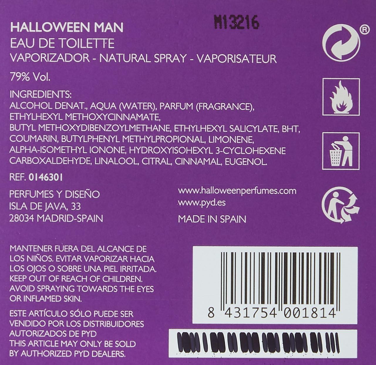 J. Del Pozo Halloween Man for Men, 6.8 oz EDT Spray