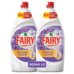 Fairy Dishwashing Liquid, Refreshing Lavender, 2x800ml