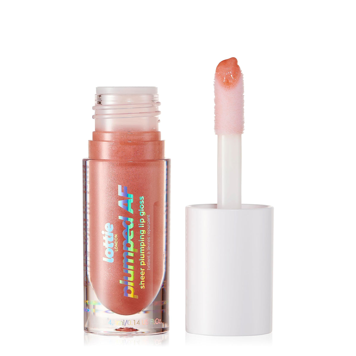 Lottie LONDON Plumped AF Sheer Plumping Lip Gloss - Baddie Pink - Achieve Ultimate Shine Glossy Finish - Plump & Hydrated Lips - 4.3ml