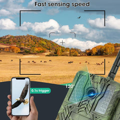 NALACAL Trail Camera, 4K 48MP WiFi Hunting Game Camera, 0.2s Trigger Time Deer Trail Camera, Infrared Night Vision IP67 Waterproof Wireless Wide Angle Trail Camera, for Outdoor Wildlife Monitoring